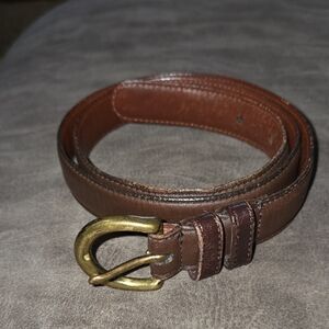 Coach Brown Leather Belt with Gold Buckle